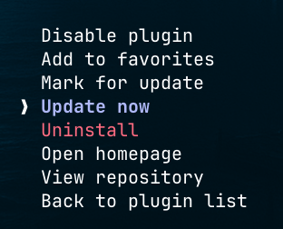Updating a plugin from the /plugin UI in Claude Code